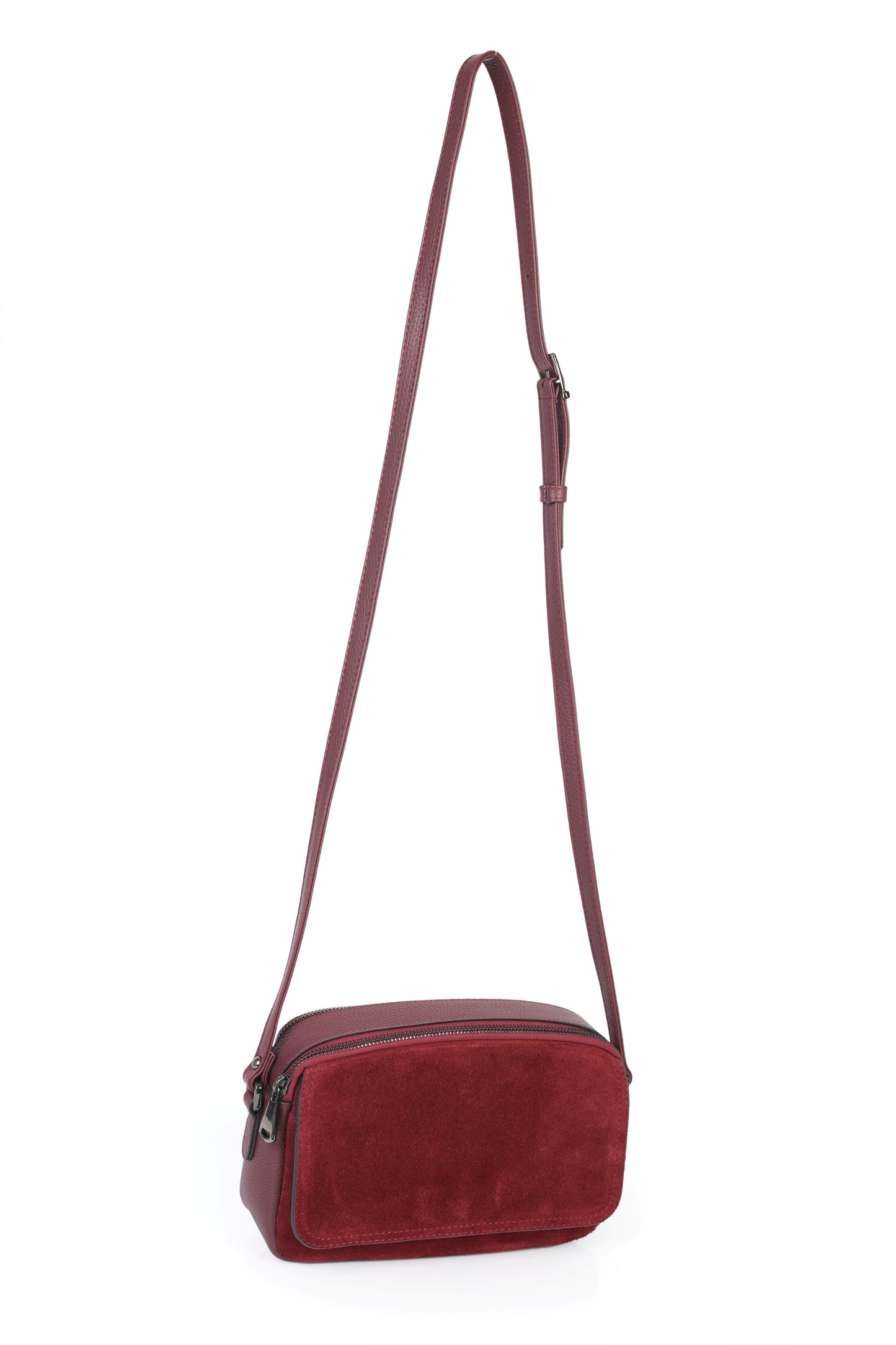 Hakiki Süet Deri Kadın Çapraz Omuz Çantası YC012078HSD