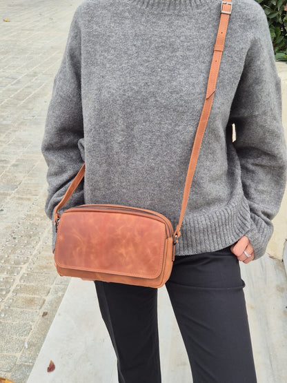 Hakiki Deri Kadın Çapraz Omuz Çantası YC012078DRL