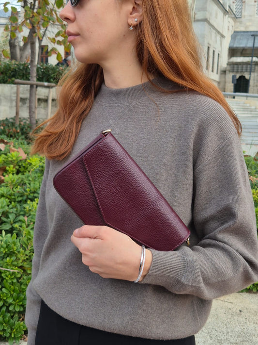 Hakiki Deri Zincirli Omuz Çantası YC012056DRL