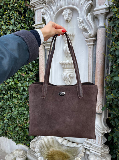 Hakiki Süet Deri Kadın Omuz Çantası YC012074HSD