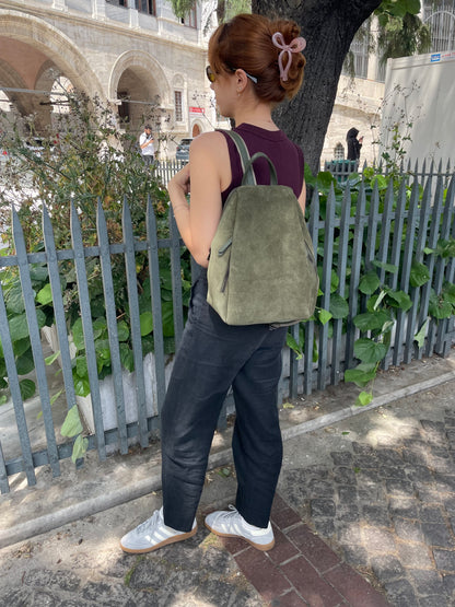 Hakiki Deri Süet Kadın Sırt Çantası YC042043HSD