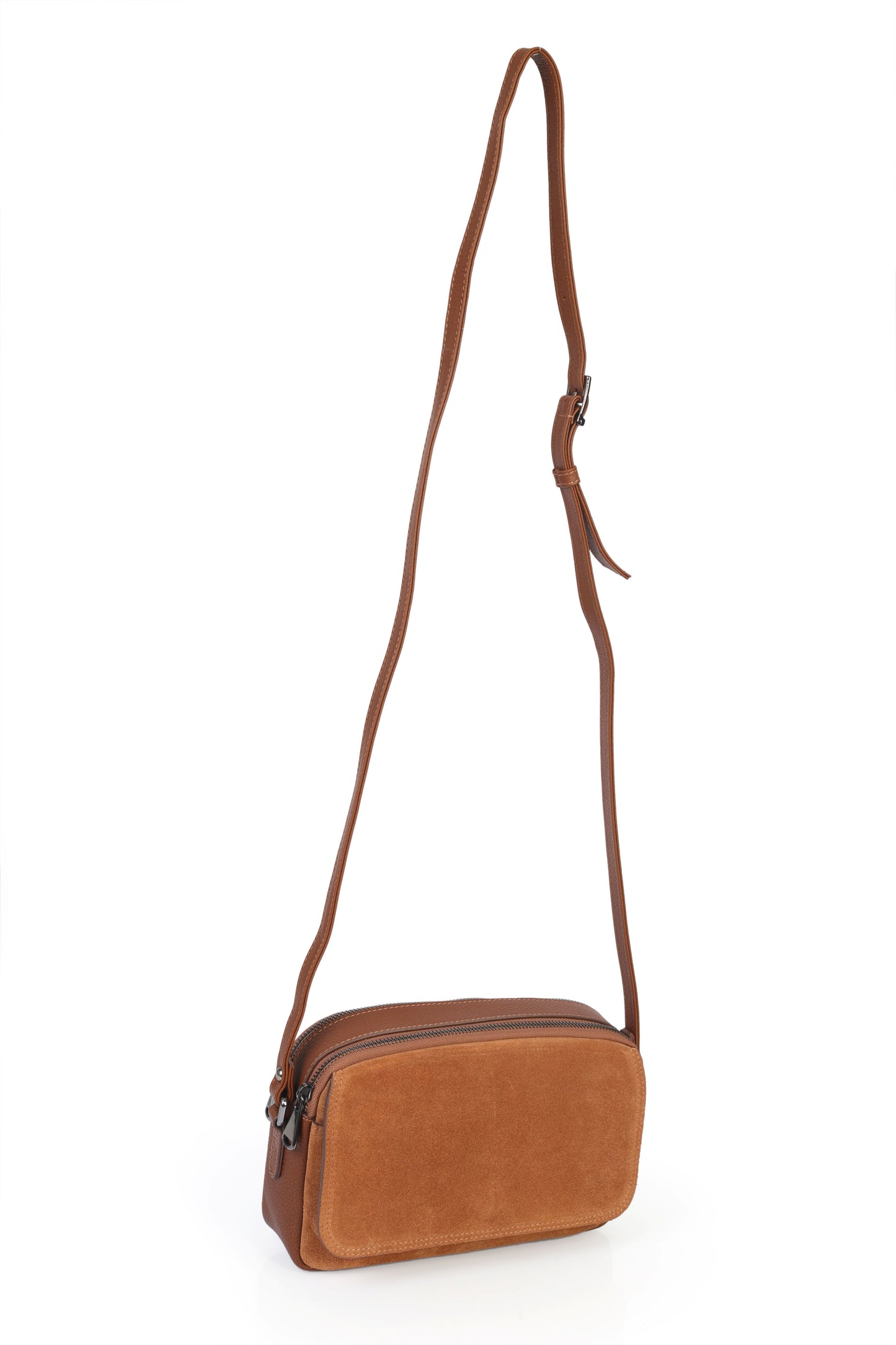 Hakiki Süet Deri Kadın Çapraz Omuz Çantası YC012078HSD