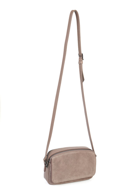 Hakiki Süet Deri Kadın Çapraz Omuz Çantası YC012078HSD