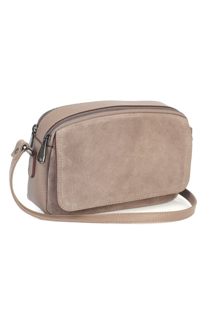 Hakiki Süet Deri Kadın Çapraz Omuz Çantası YC012078HSD