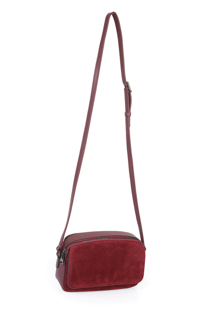 Hakiki Süet Deri Kadın Çapraz Omuz Çantası YC012078HSD