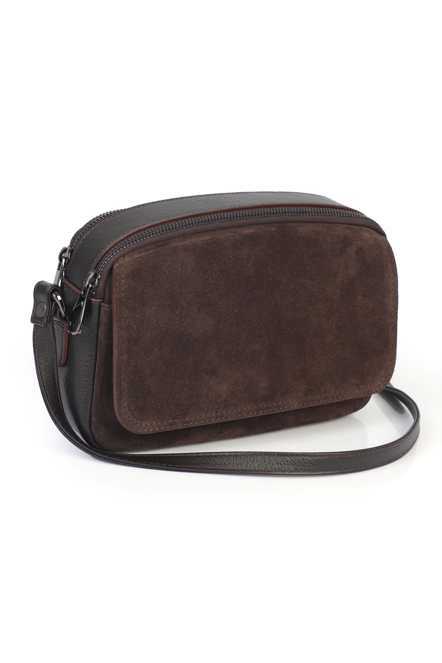 Hakiki Süet Deri Kadın Çapraz Omuz Çantası YC012078HSD