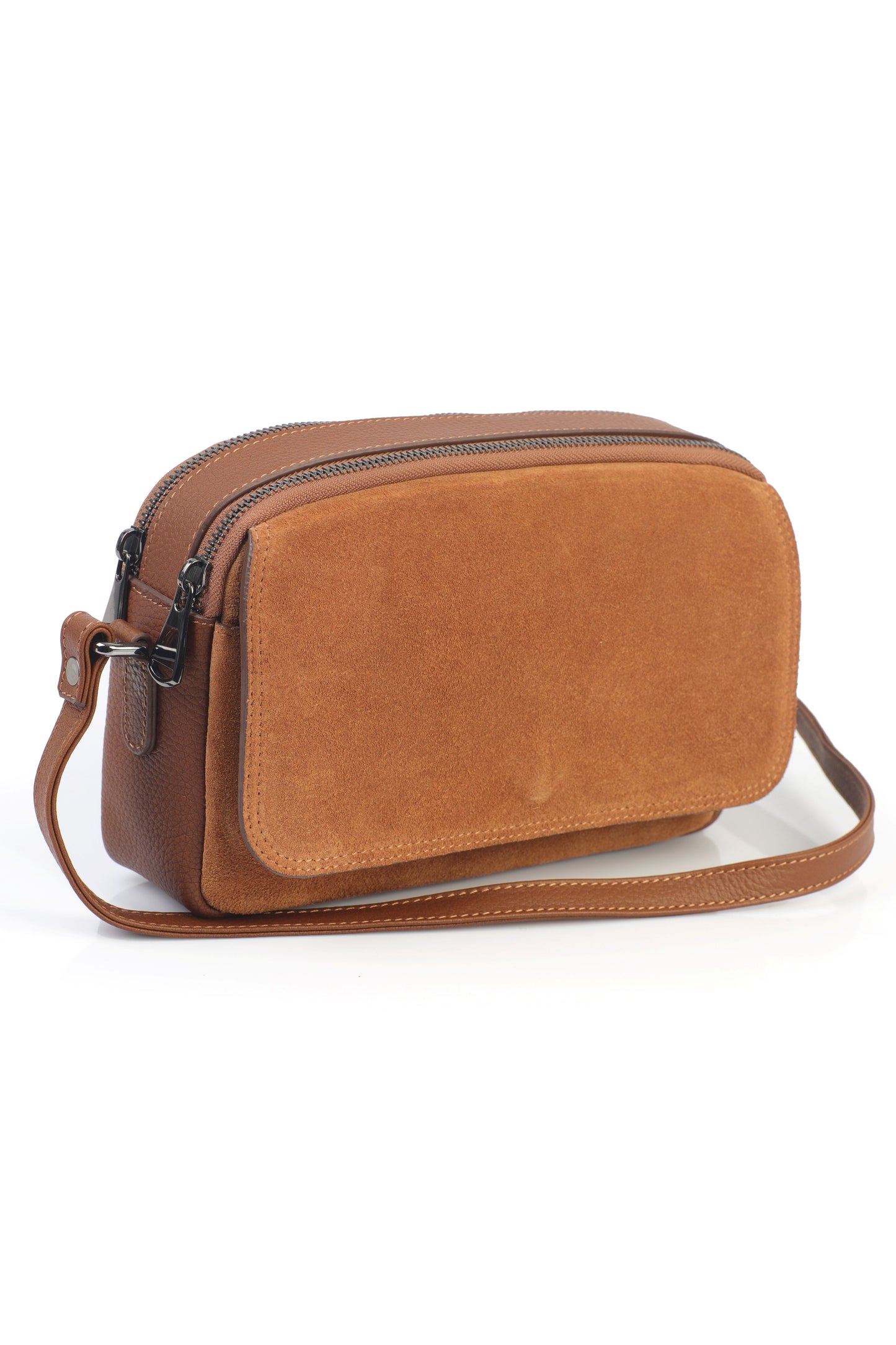 Hakiki Süet Deri Kadın Çapraz Omuz Çantası YC012078HSD