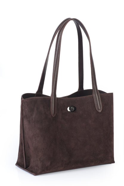 Hakiki Süet Deri Kadın Omuz Çantası YC012074HSD