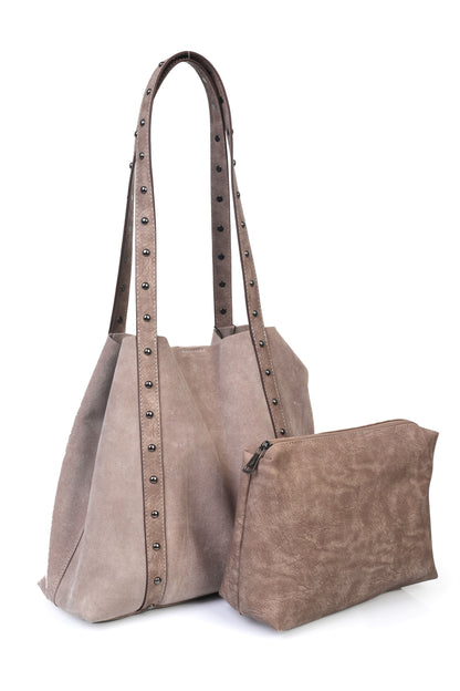 Hakiki Süet Deri Kadın Omuz Çantası YC012075HSD