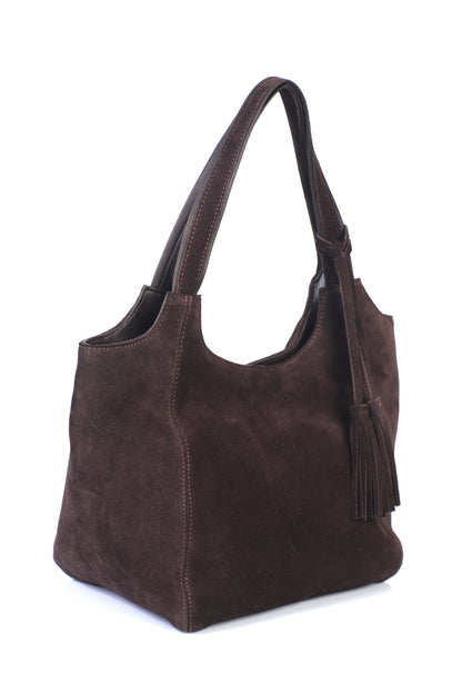 Hakiki Süet Deri Kadın Omuz Çantası YC012079HSD