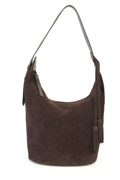 Hakiki Süet Deri Kadın Omuz Çantası YC012086HSD