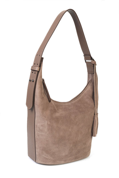 Hakiki Süet Deri Kadın Omuz Çantası YC012086HSD