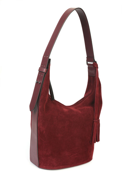 Hakiki Süet Deri Kadın Omuz Çantası YC012086HSD