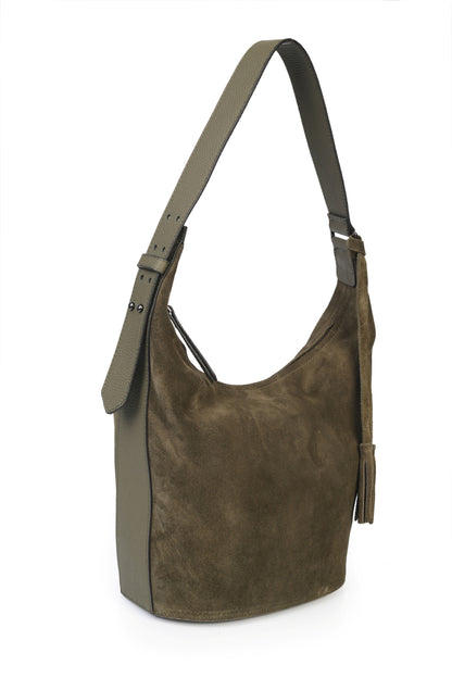 Hakiki Süet Deri Kadın Omuz Çantası YC012086HSD