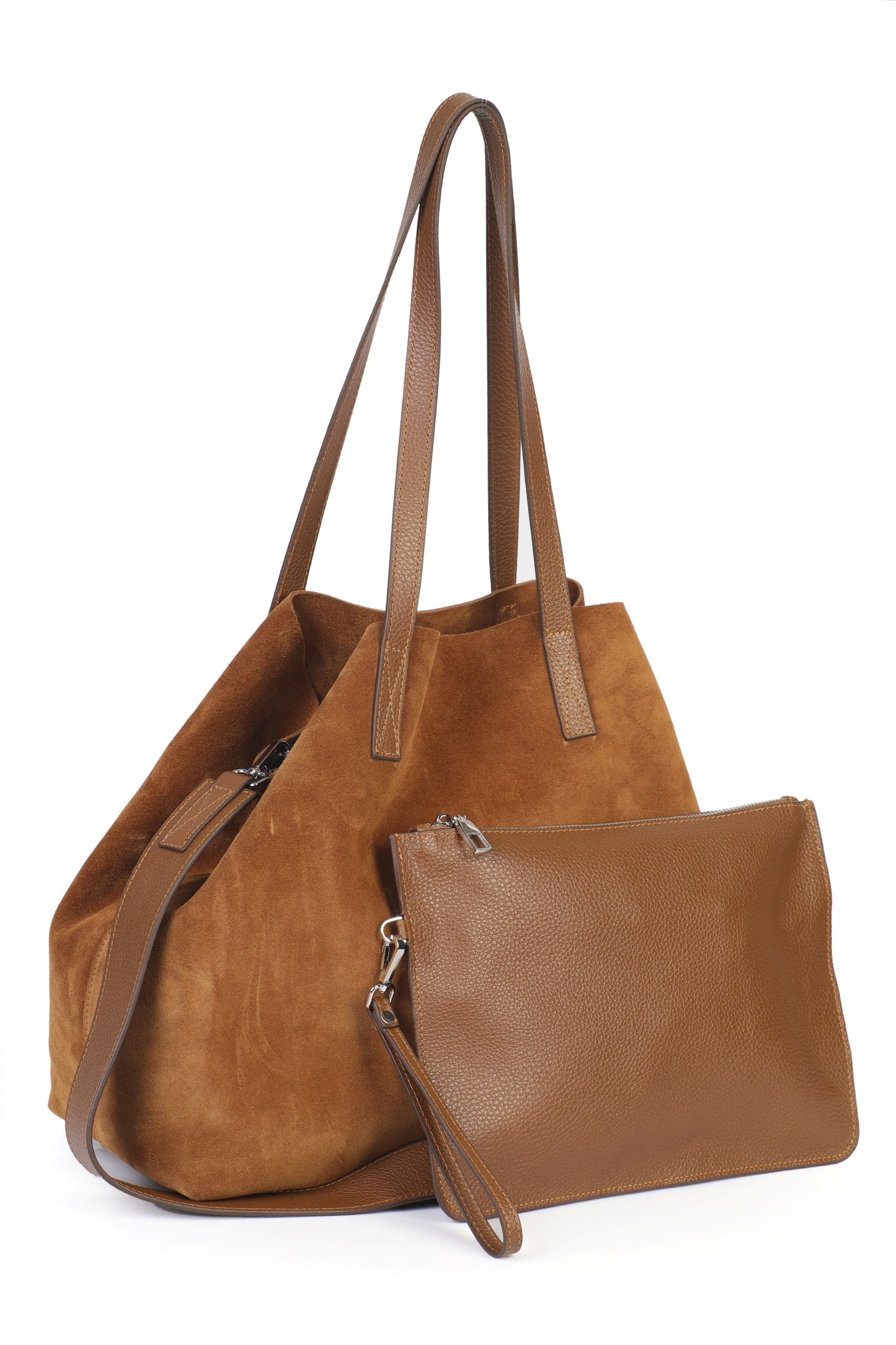 Hakiki Süet Deri Kadın Omuz/Çapraz Çantası YC012089HSD