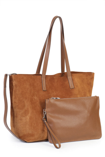 Hakiki Süet Deri Kadın Omuz/Çapraz Çantası YC012089HSD